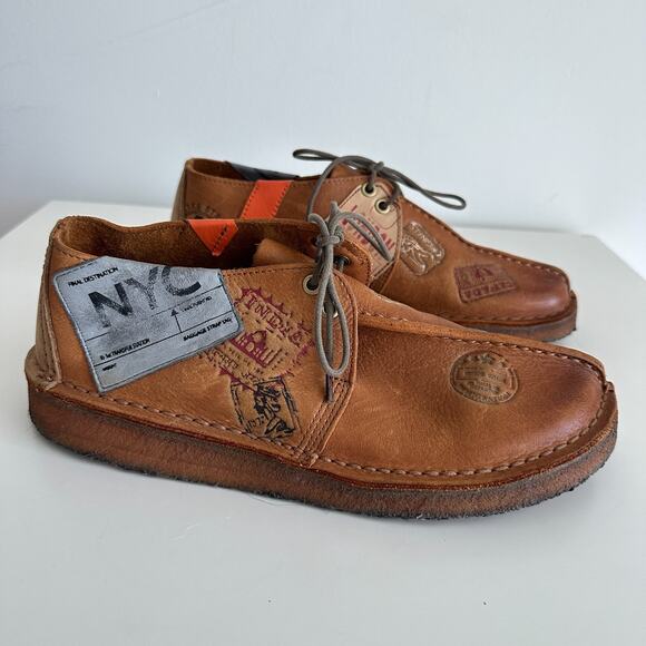 Clarks Desert Boot Mens 8 Brown Travel Trek Bankrobber Patchwork Limited Edition - Picture 1 of 12